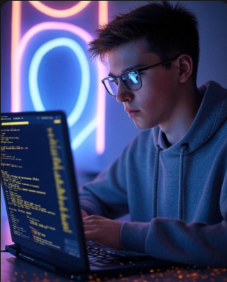 Programador gamer trabajando en Makers Dreick